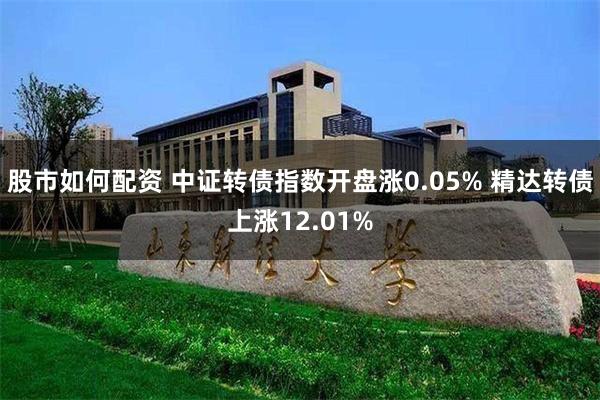 股市如何配资 中证转债指数开盘涨0.05% 精达转债上涨12.01%