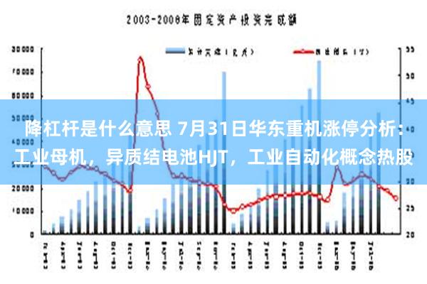 降杠杆是什么意思 7月31日华东重机涨停分析：工业母机，异质结电池HJT，工业自动化概念热股