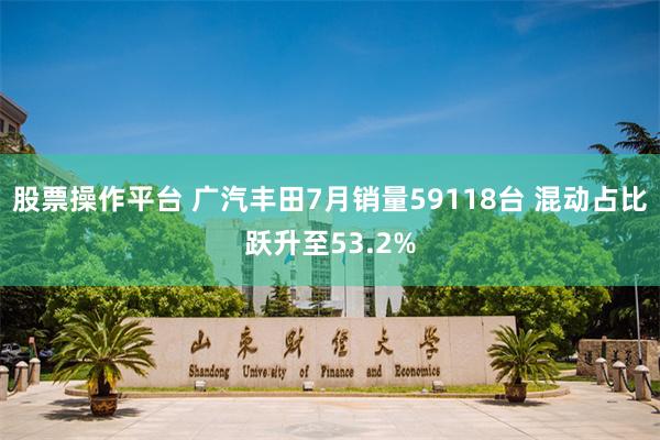 股票操作平台 广汽丰田7月销量59118台 混动占比跃升至53.2%