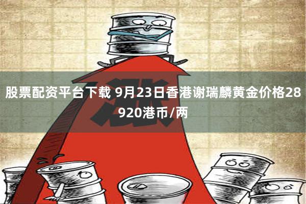 股票配资平台下载 9月23日香港谢瑞麟黄金价格28920港币/两