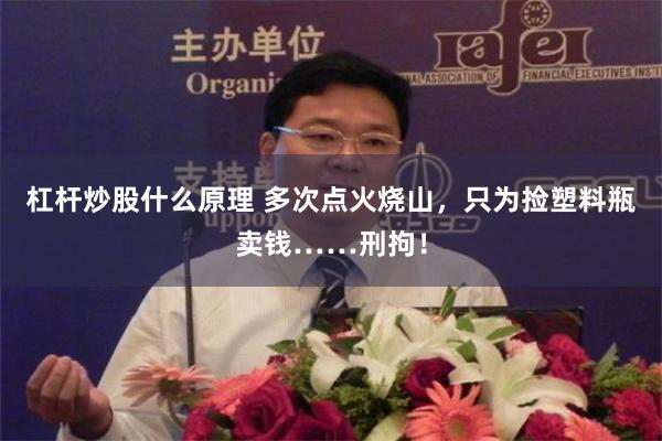 杠杆炒股什么原理 多次点火烧山，只为捡塑料瓶卖钱……刑拘！