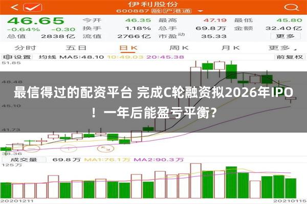 最信得过的配资平台 完成C轮融资拟2026年IPO！一年后能盈亏平衡？