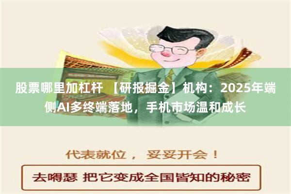 股票哪里加杠杆 【研报掘金】机构：2025年端侧AI多终端落地，手机市场温和成长