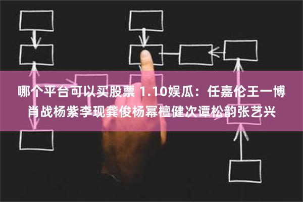 哪个平台可以买股票 1.10娱瓜：任嘉伦王一博肖战杨紫李现龚俊杨幂檀健次谭松韵张艺兴